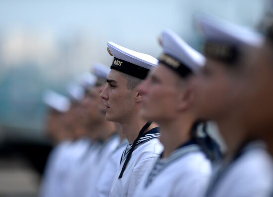 Navy Day parade rehearsal in Sevastopol