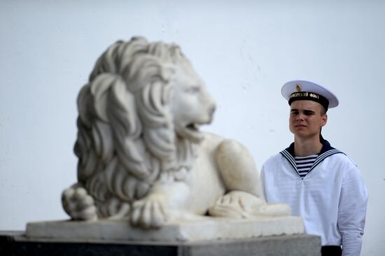 Navy Day parade rehearsal in Sevastopol