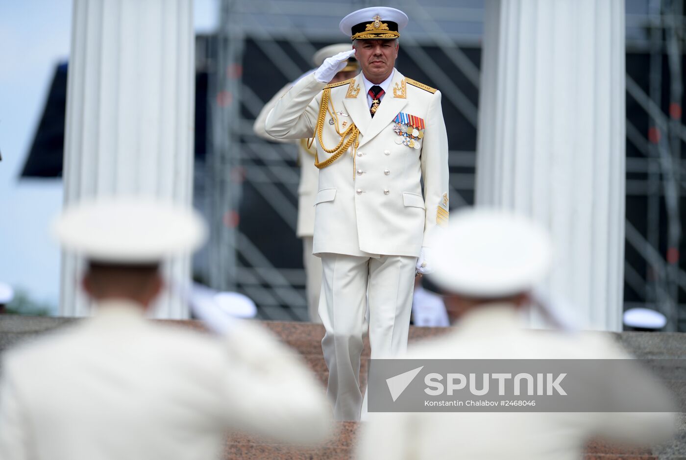 Navy Day parade rehearsal in Sevastopol