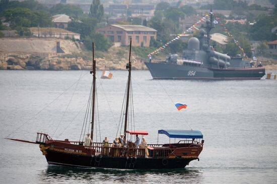 Navy Day parade rehearsal in Sevastopol