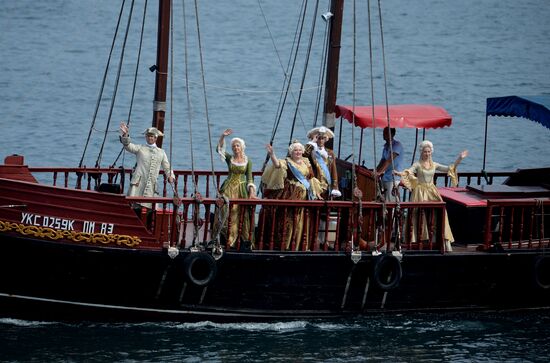 Navy Day parade rehearsal in Sevastopol