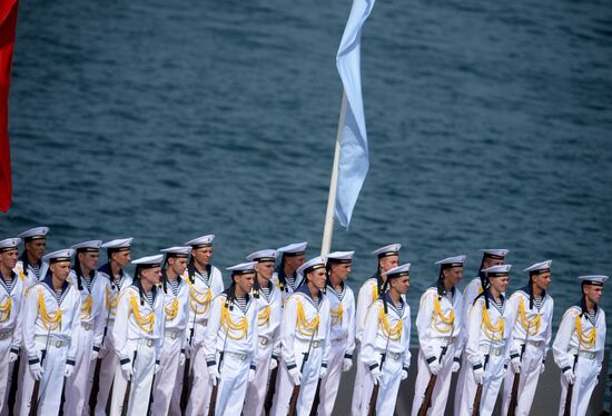 Navy Day parade rehearsal in Sevastopol
