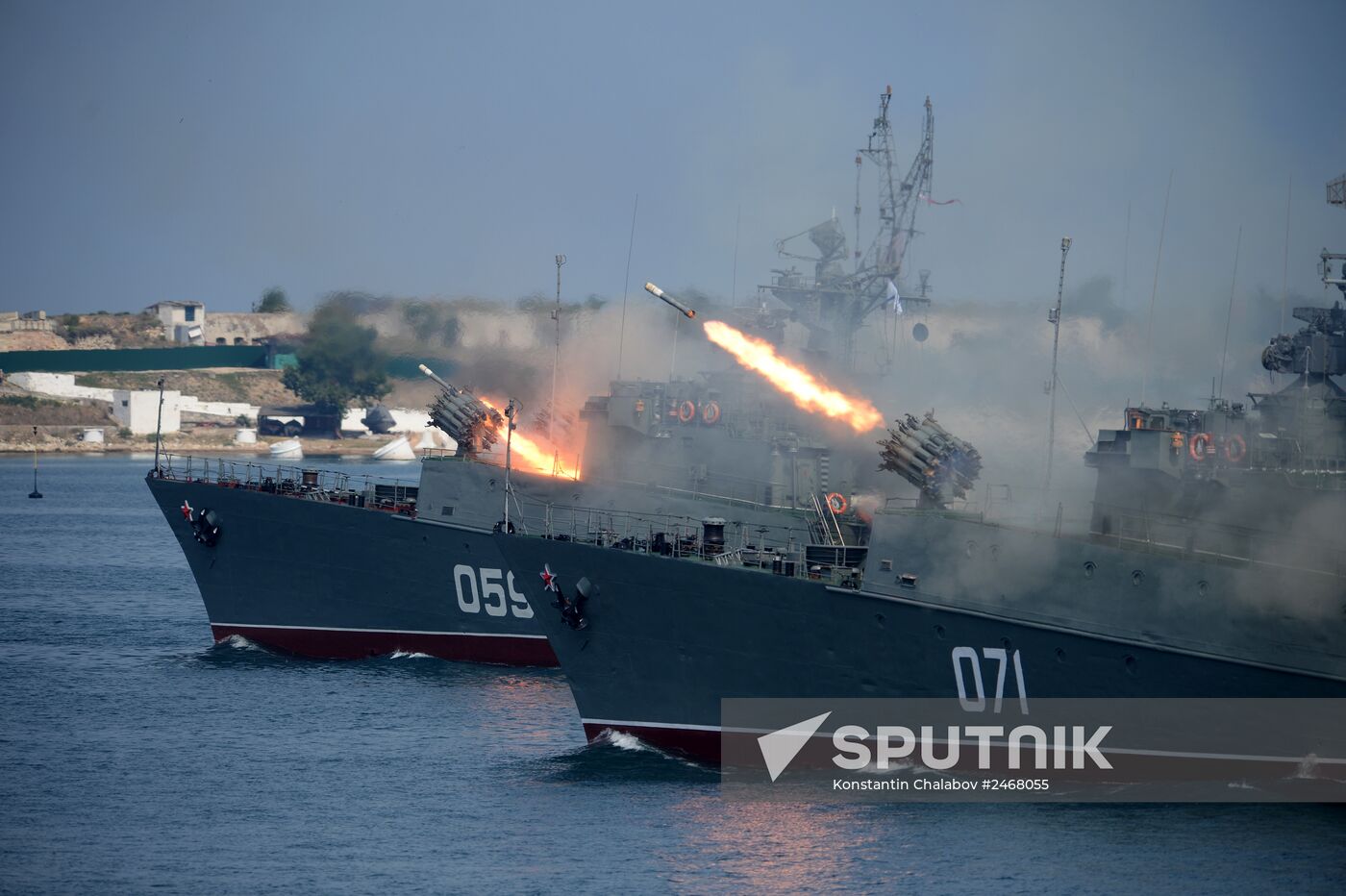 Navy Day parade rehearsal in Sevastopol