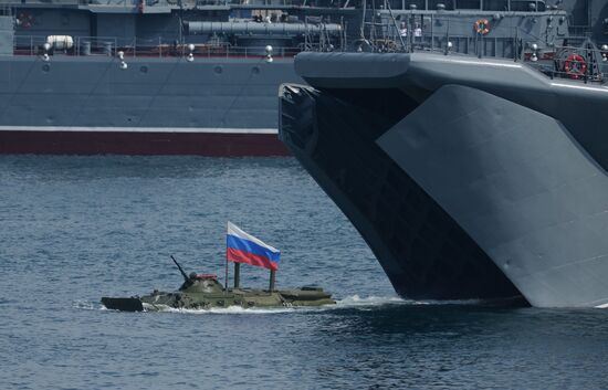 Navy Day parade rehearsal in Sevastopol