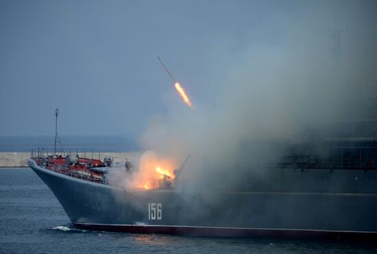 Navy Day parade rehearsal in Sevastopol