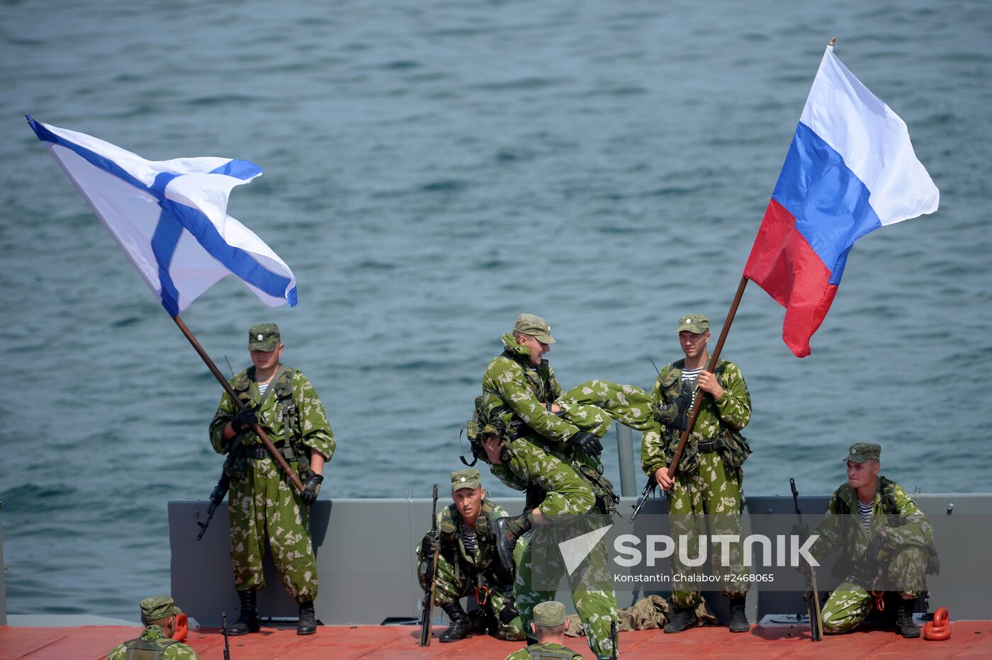 Navy Day parade rehearsal in Sevastopol