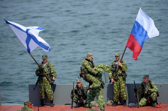 Navy Day parade rehearsal in Sevastopol