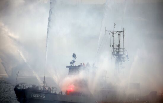 Navy Day parade rehearsal in Sevastopol
