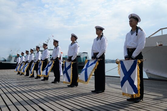 Navy Day parade rehearsal in Sevastopol
