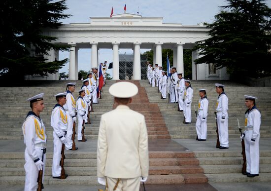 Navy Day parade rehearsal in Sevastopol