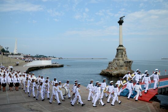 Navy Day parade rehearsal in Sevastopol