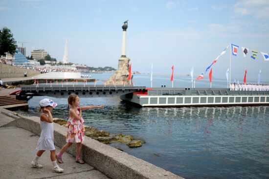 Navy Day parade rehearsal in Sevastopol