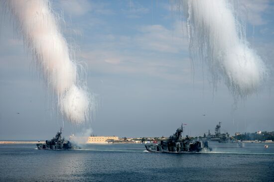 Navy Day parade rehearsal in Sevastopol