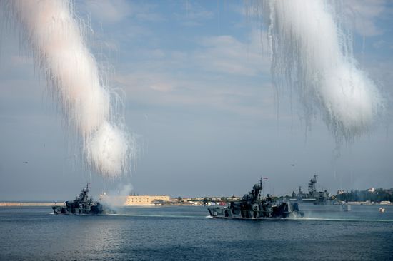 Navy Day parade rehearsal in Sevastopol