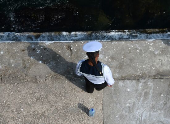 Navy Day parade rehearsal in Sevastopol
