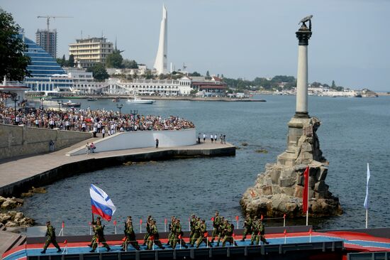 Navy Day parade rehearsal in Sevastopol
