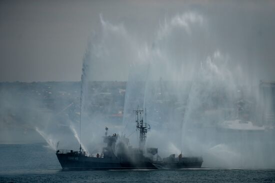 Navy Day parade rehearsal in Sevastopol
