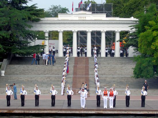 Navy Day parade rehearsal in Sevastopol