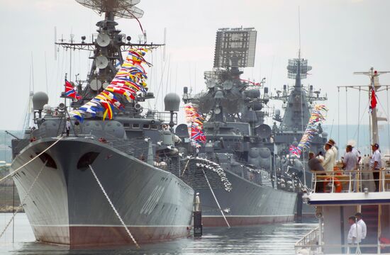 Navy Day parade rehearsal in Sevastopol