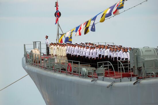 Navy Day parade rehearsal in Sevastopol