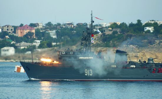 Navy Day parade rehearsal in Sevastopol
