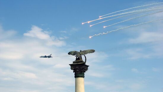 Navy Day parade rehearsal in Sevastopol