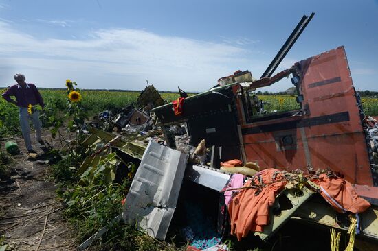 OSCE employees and experts work at Malaysia Airlines Boeing 777 crash site
