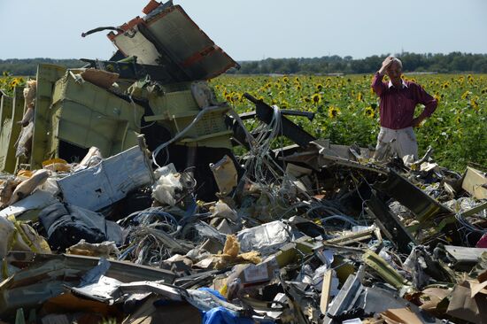 OSCE employees and experts work at Malaysia Airlines Boeing 777 crash site