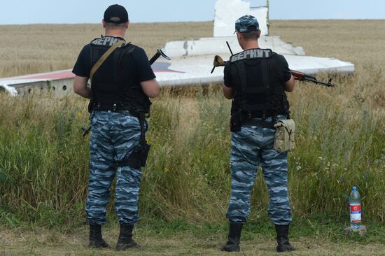 OSCE employees and experts work at Malaysia Airlines Boeing 777 crash site
