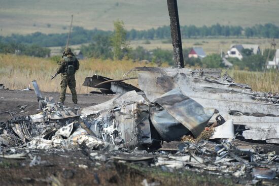 OSCE employees and experts work at Malaysia Airlines Boeing 777 crash site