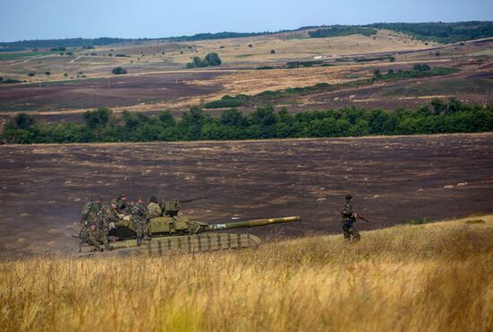 Battle for Snezhnoye town bordering Russia in Donetsk Region