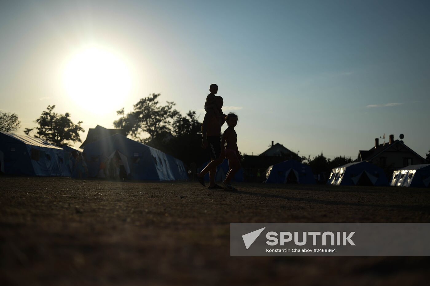 Camp with refugees from eastern Ukraine in Sevastopol