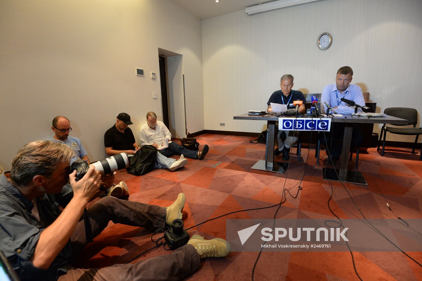 News conference of OSCE mission at Park Inn by Radisson Donetsk