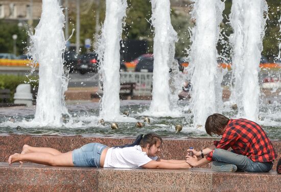 Hot weather in Moscow