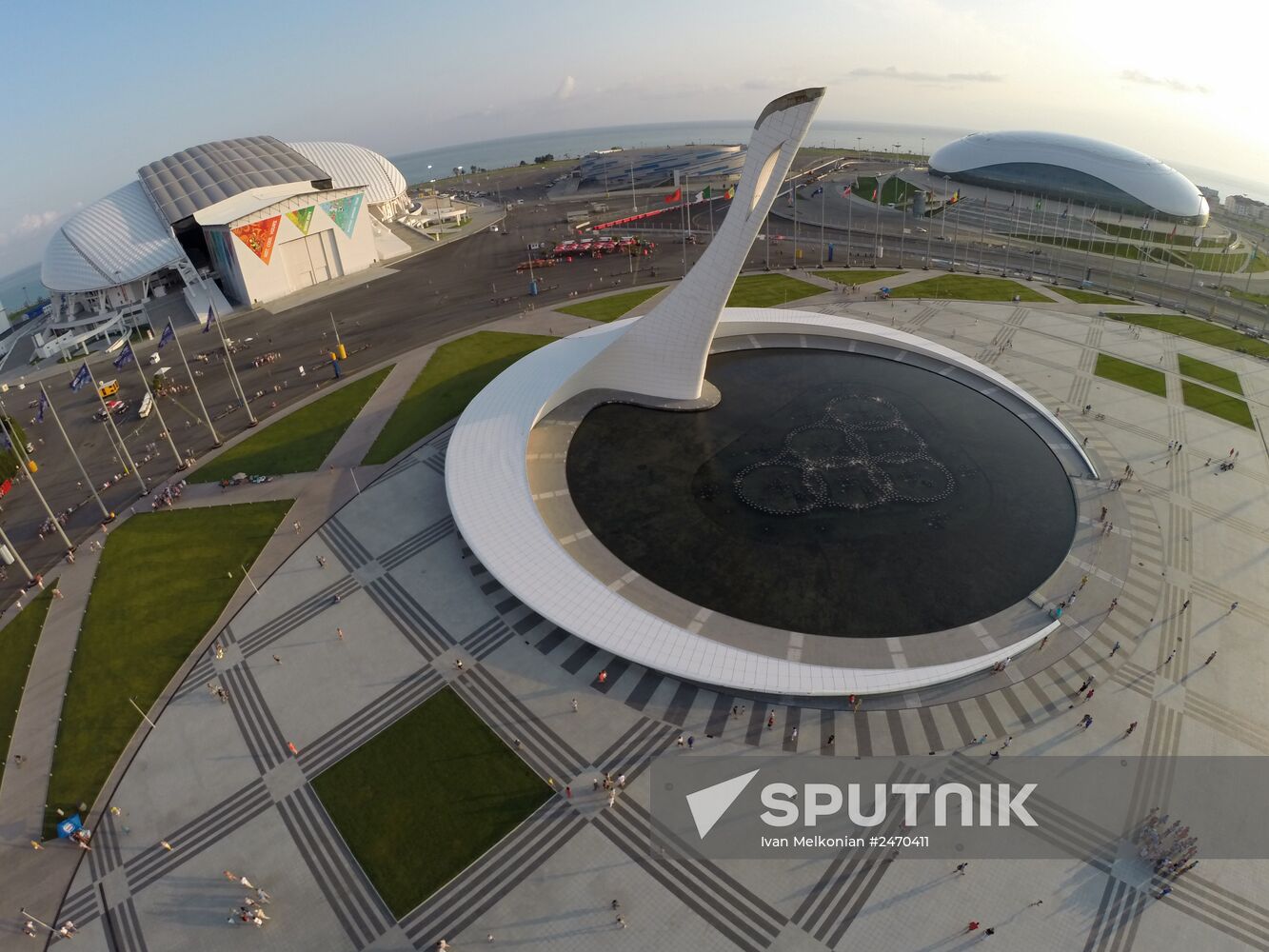 View of Olympic Park and Sochi Motor Speedway in Imereti Valley