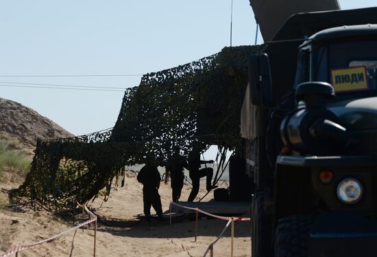 Military exercise involving S-300 surface-to-air missile systems