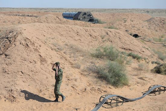 Military exercise involving S-300 surface-to-air missile systems