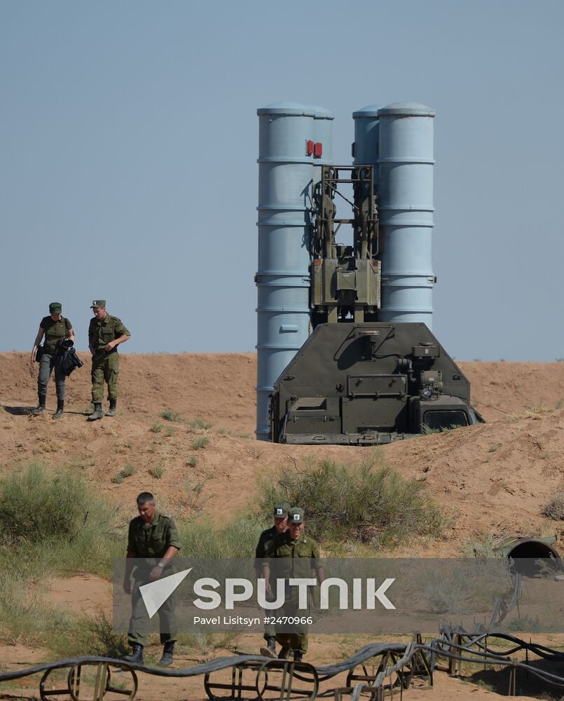 Military exercise involving S-300 surface-to-air missile systems