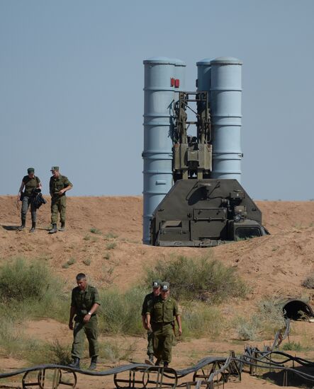 Military exercise involving S-300 surface-to-air missile systems