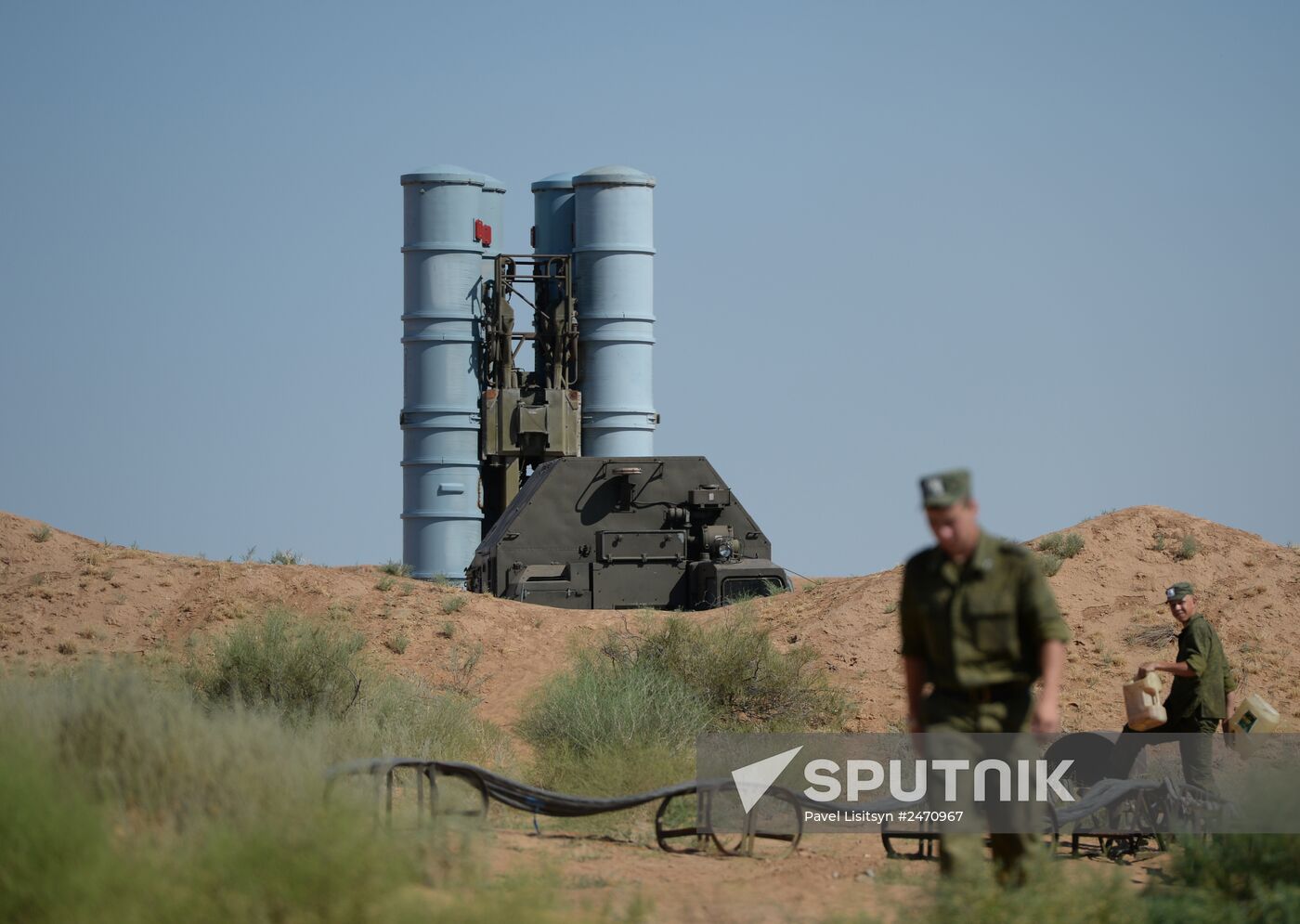 Military exercise involving S-300 surface-to-air missile systems