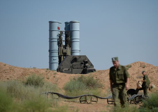 Military exercise involving S-300 surface-to-air missile systems