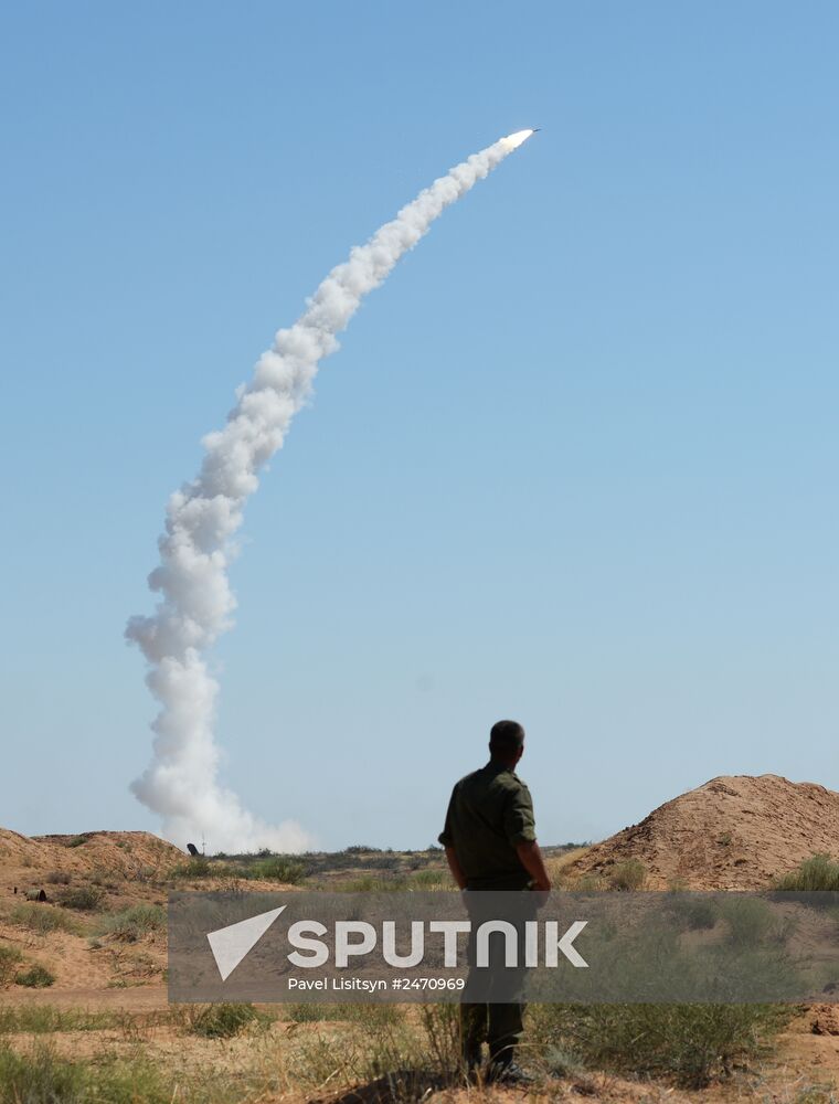 Military exercise involving S-300 surface-to-air missile systems