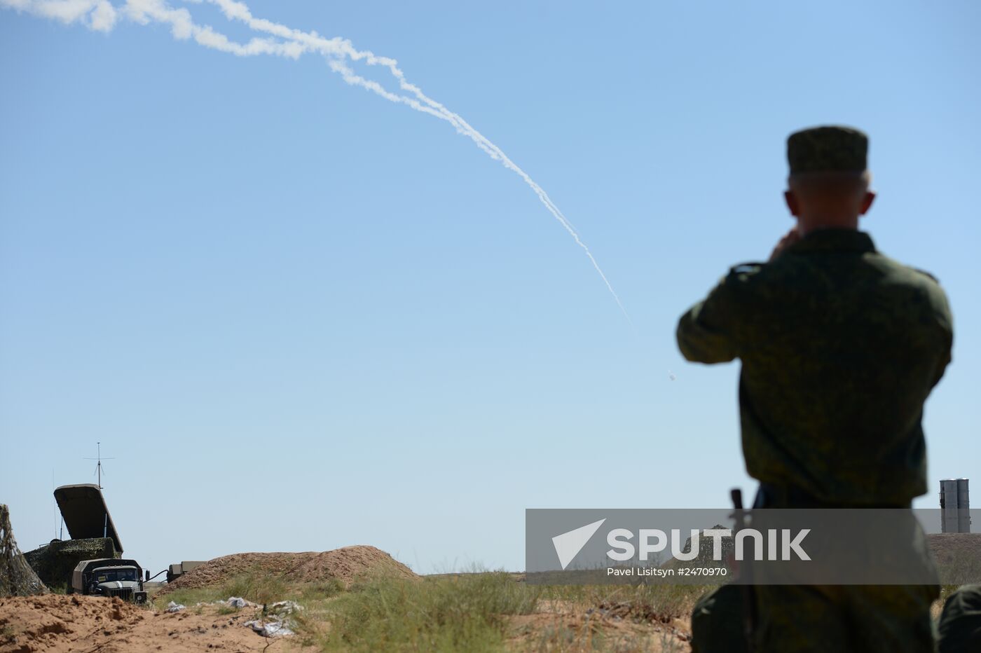 Military exercise involving S-300 surface-to-air missile systems
