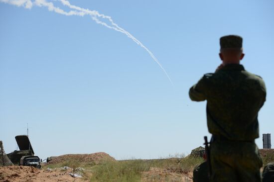 Military exercise involving S-300 surface-to-air missile systems