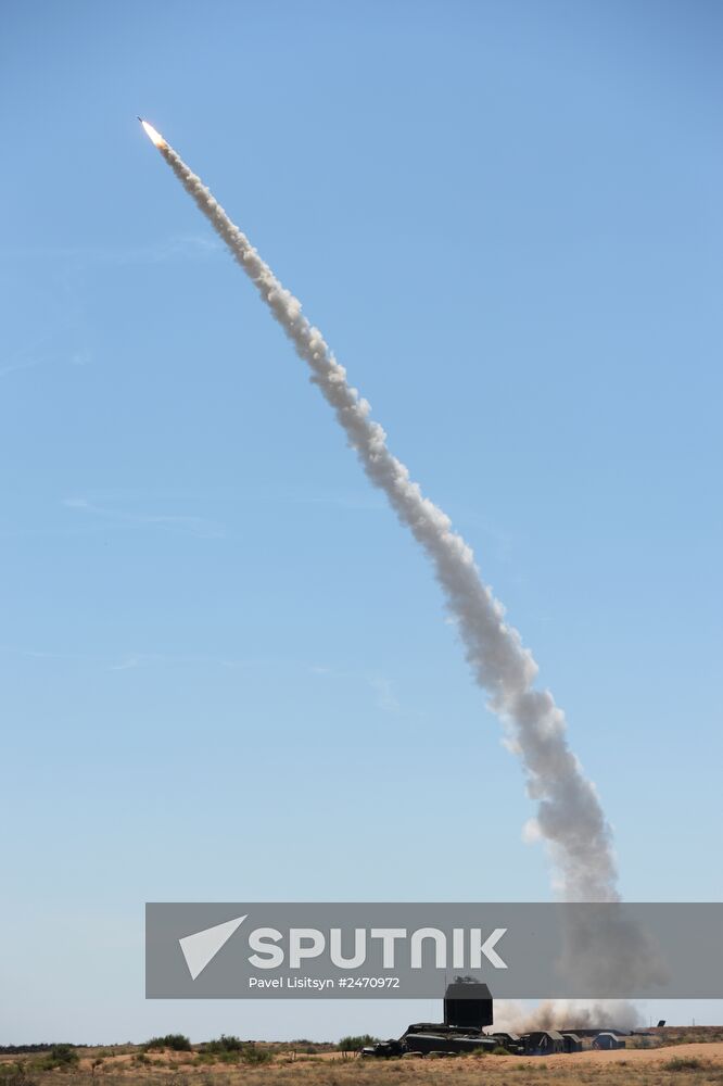 Military exercise involving S-300 surface-to-air missile systems