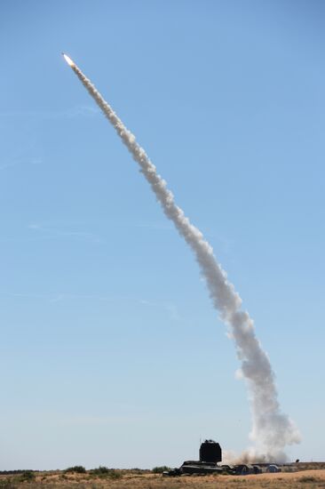 Military exercise involving S-300 surface-to-air missile systems