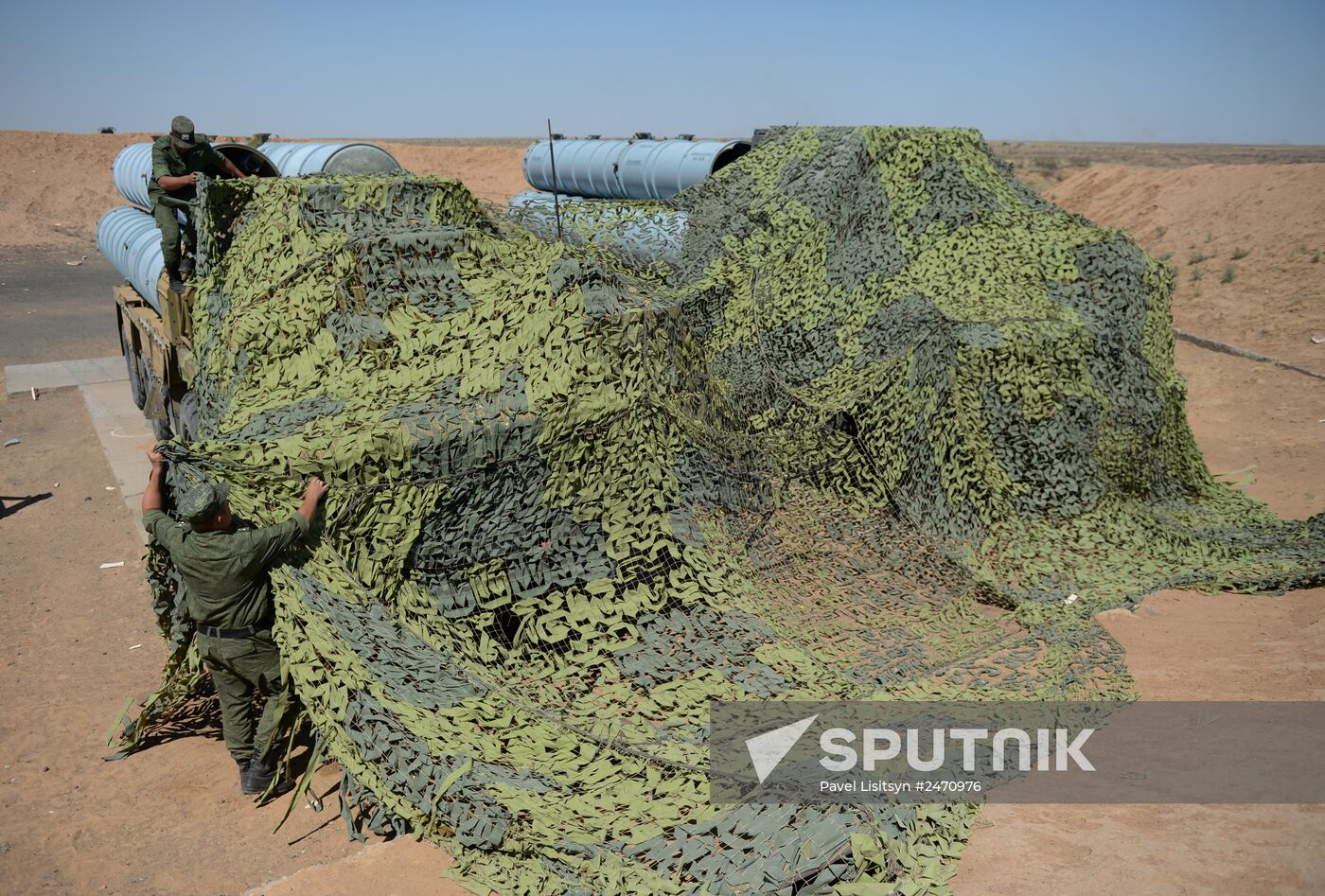 Military exercise involving S-300 surface-to-air missile systems