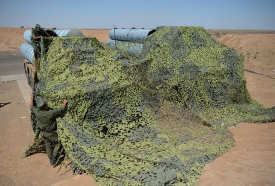 Military exercise involving S-300 surface-to-air missile systems