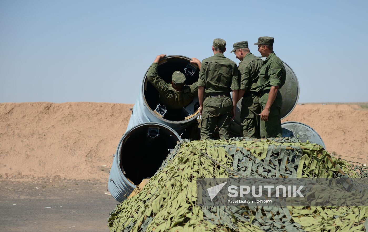 Military exercise involving S-300 surface-to-air missile systems