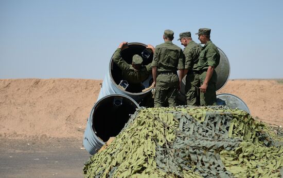 Military exercise involving S-300 surface-to-air missile systems